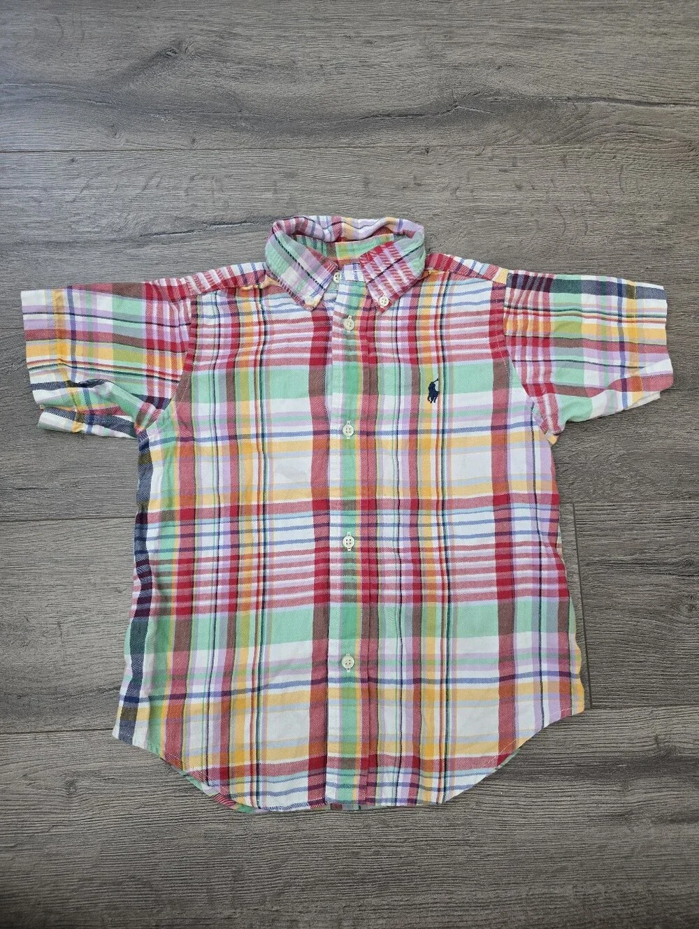Ralph Lauren Plaid Kids Button Down Boys Beat Fit Size 4/5